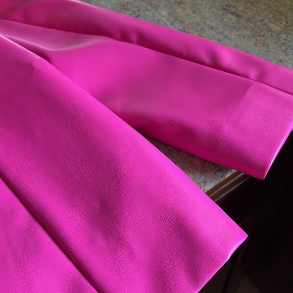 Steve Madden vegan leather, hot pink blazer - Picture 7 of 10